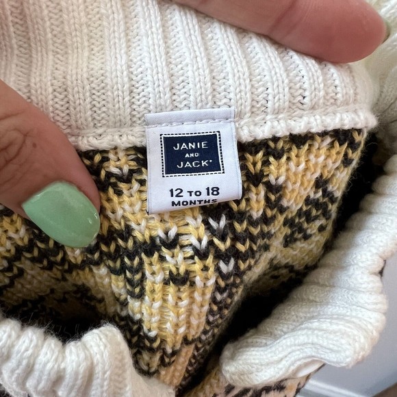 Janie & Jack Infant Girls Houndstooth Cardigan Sweater Sz 12-18 mo White Black - Picture 3 of 8